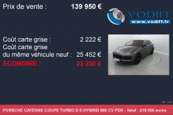 Porsche Cayenne Coupé TURBO S E-HYBRID 680 CV P... 67-Bas-Rhin