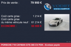 Porsche 718 CAYMAN GTS 365 CV PDK 67-Bas-Rhin